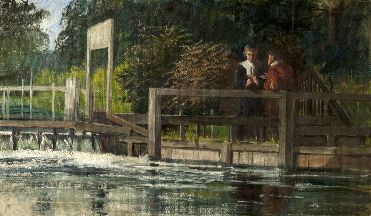 The Trysting Place (öljy kankaalle laitettu aluksella) tekijältä Laslett John Pott