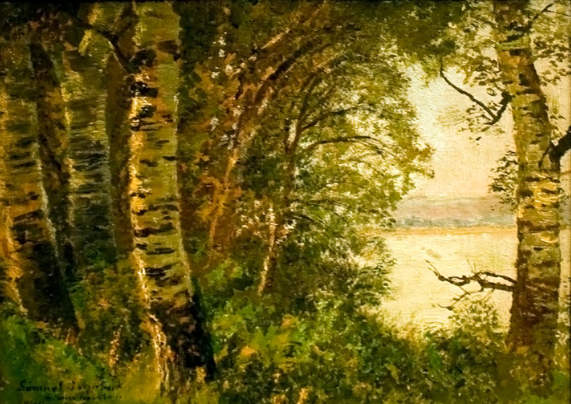 Toparti taj fakkalnEnglanti: Lakeside_View_with_Treesn tekijältä Laszlo Mednyanszky