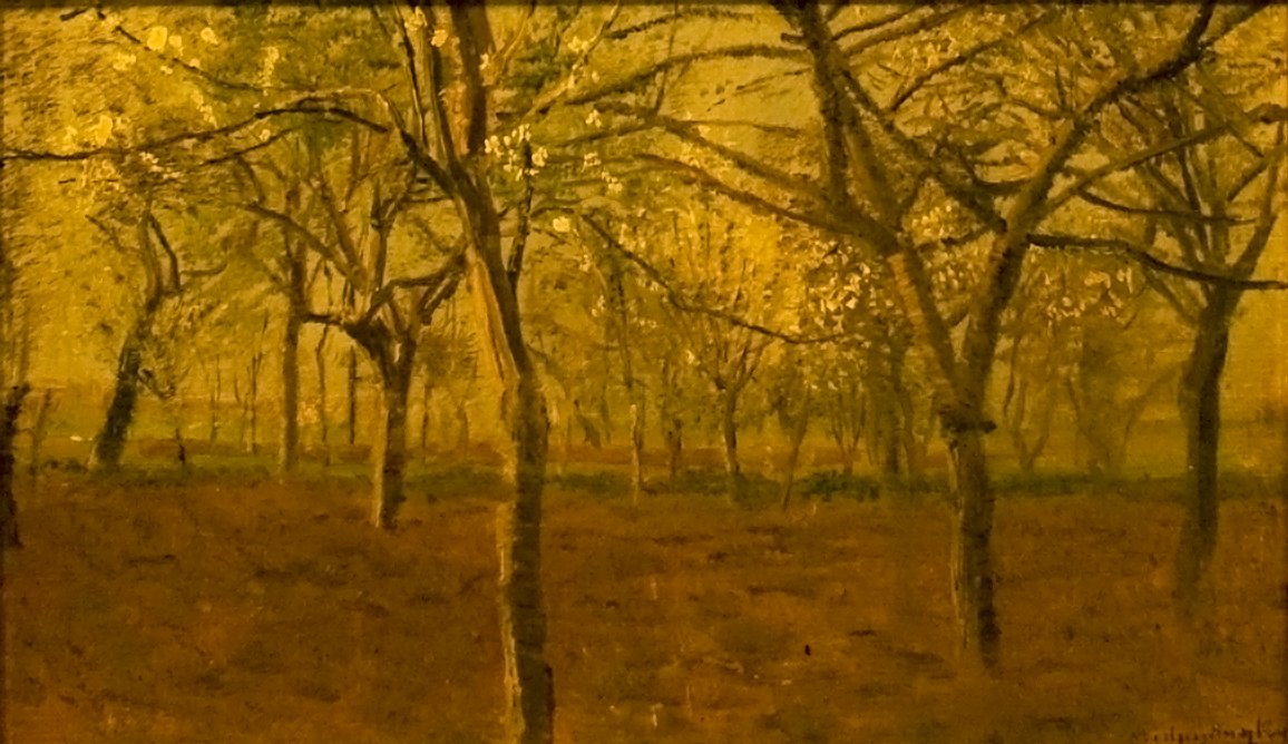 Viragzo almafakn Englanti: Blossoming_Apple_Treesn tekijältä Laszlo Mednyanszky