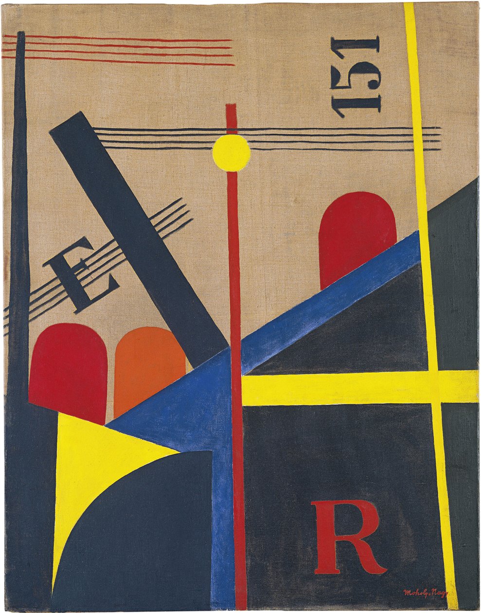 Suuri rautatien maalaus, 1920 tekijältä Laszlo Moholy Nagy