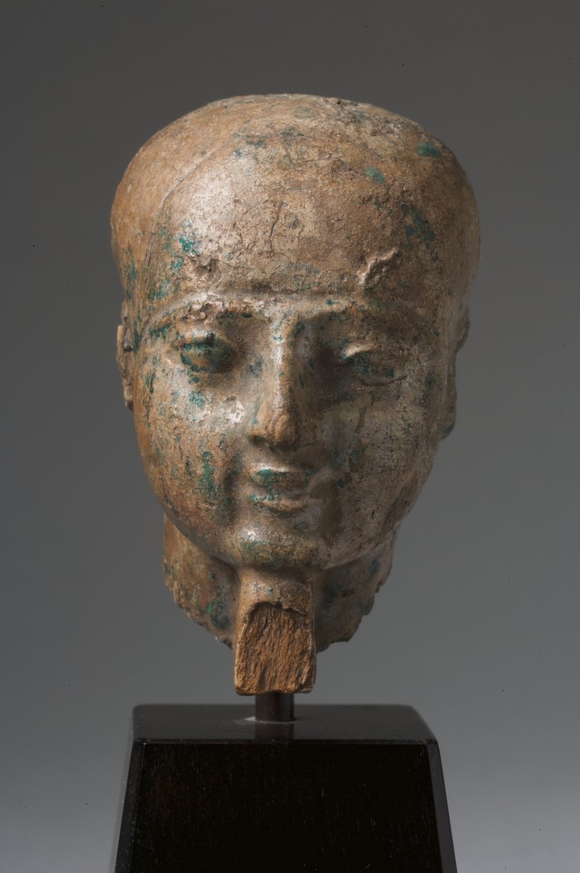 Ptahin pää (lasitettua steatiittia) (katso myös 325628) tekijältä Late Period Egyptian