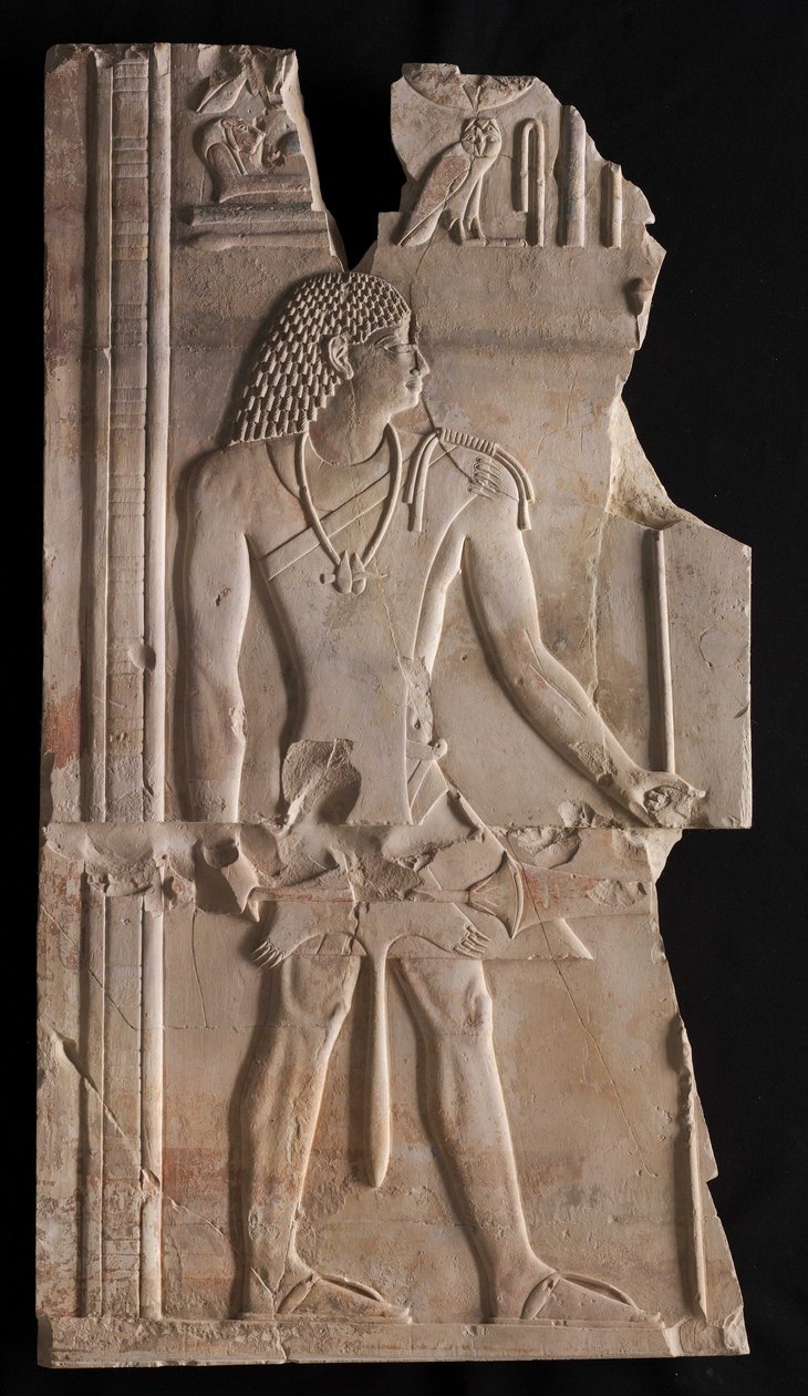 Mentuemhat pappina sauvan ja valtikan kanssa, n. 667-647 eKr tekijältä Late Period Egyptian