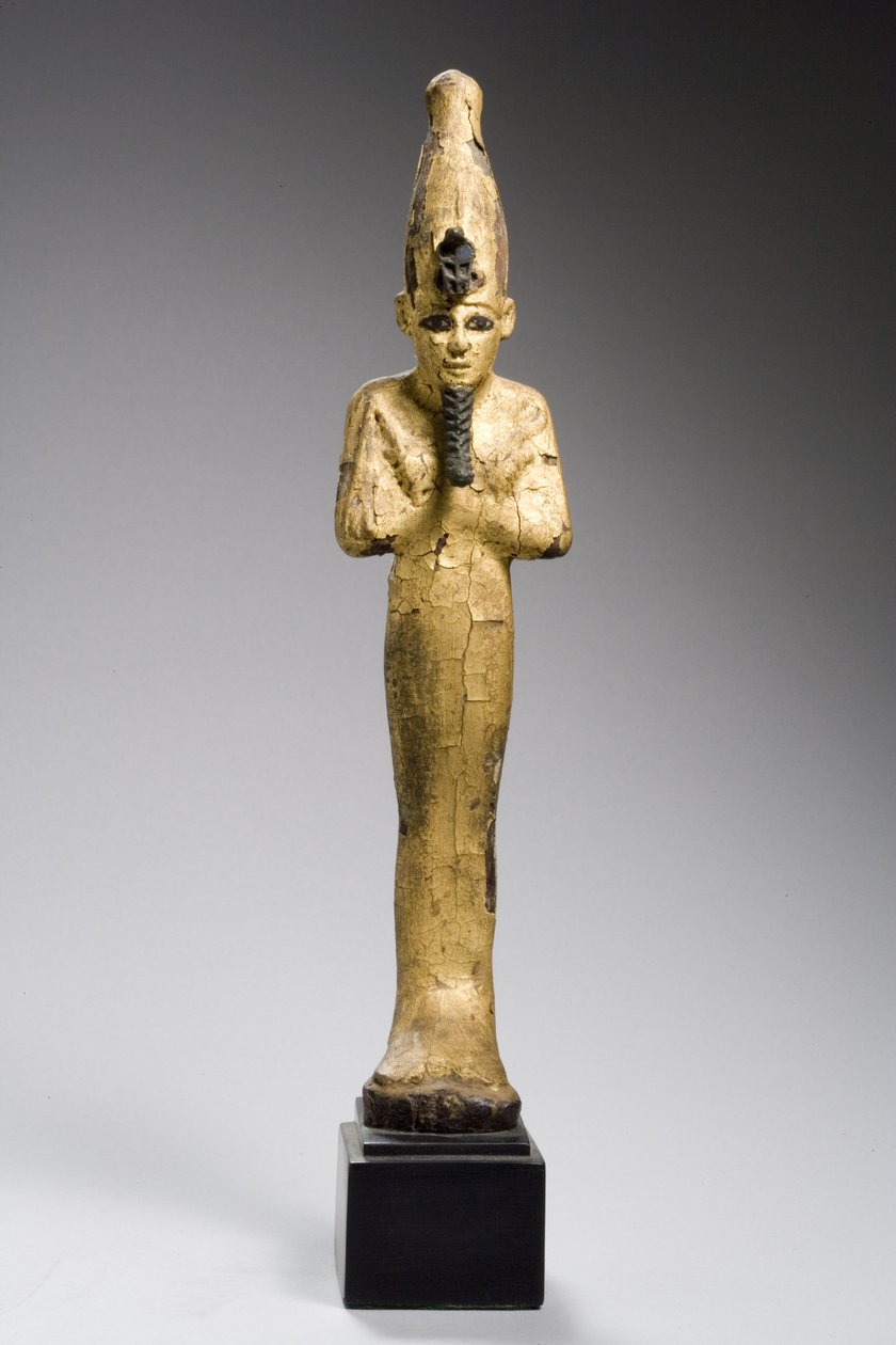 Osiris, myöhäinen dynastian kausi, 664-332 eKr. (kullattua puuta pronssisella upotekoristeella) tekijältä Late Period Egyptian