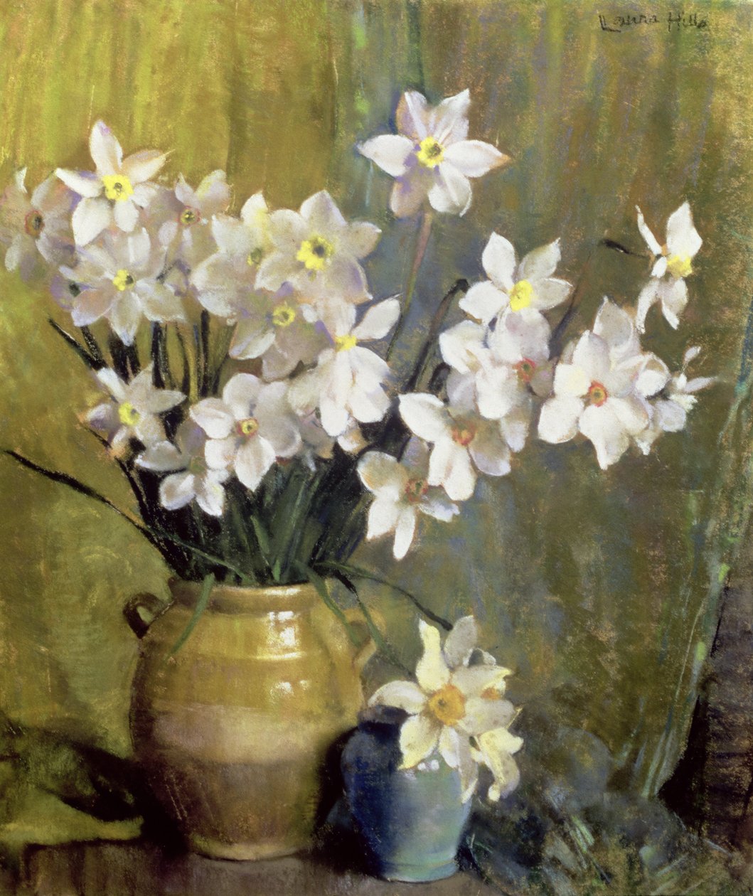 Narcissus (pastelli paperille) tekijältä Laura Coombs Hills