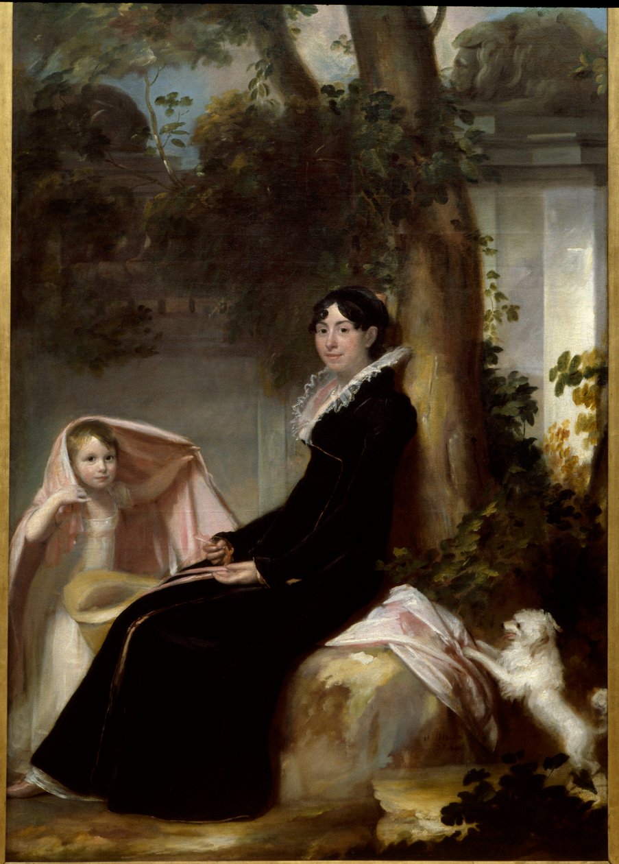 Muotokuva Madame Junotista, Abrantesin herttuattaresta, hänen tyttärensä Valentinen kanssa. Portrait of Laure Permon (1784-1838), kenraali Junot