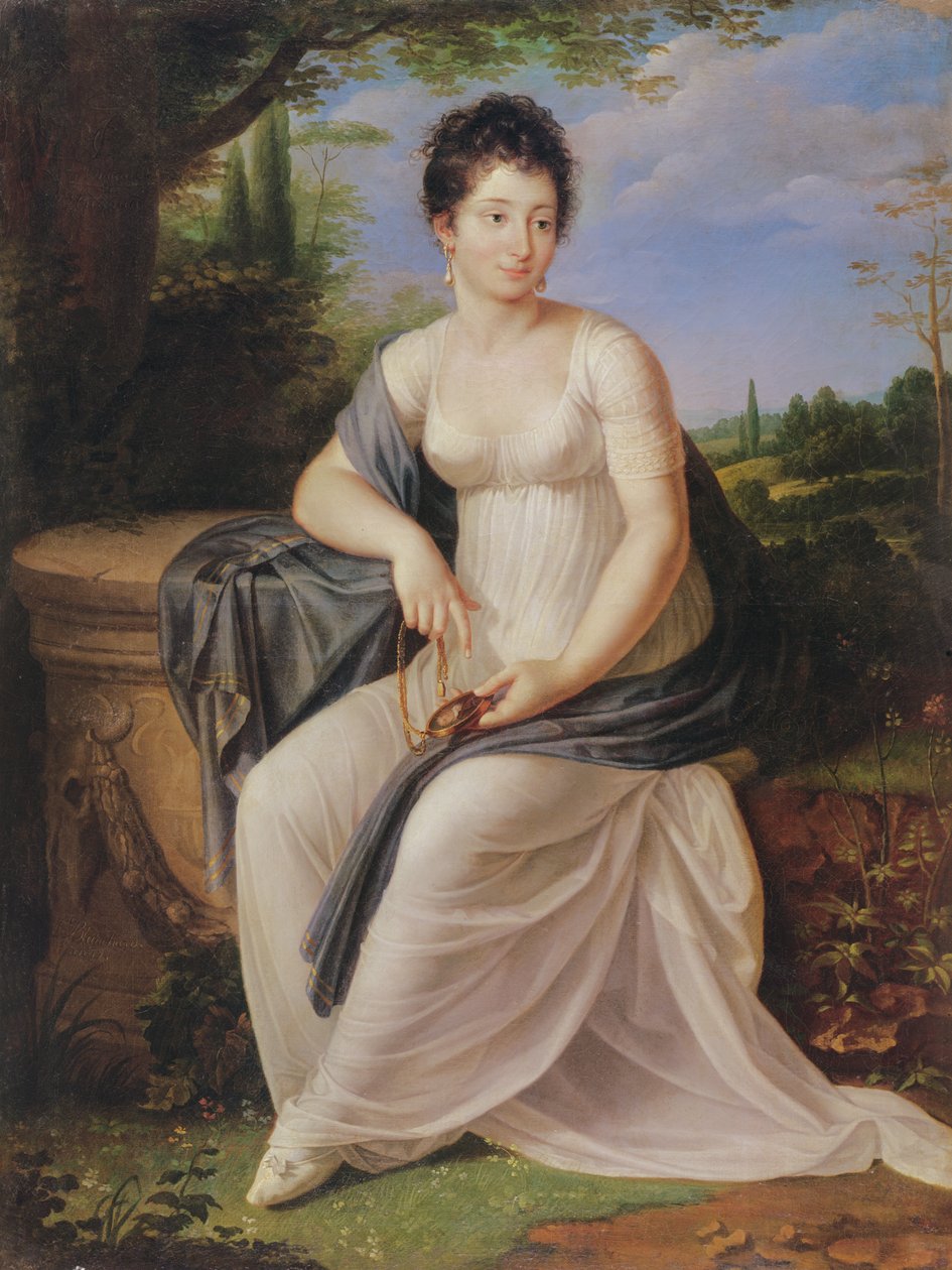 Madame de Saint-Amand Directoire-kauden puvussa, 1795-99. tekijältä Laurent Blanchard