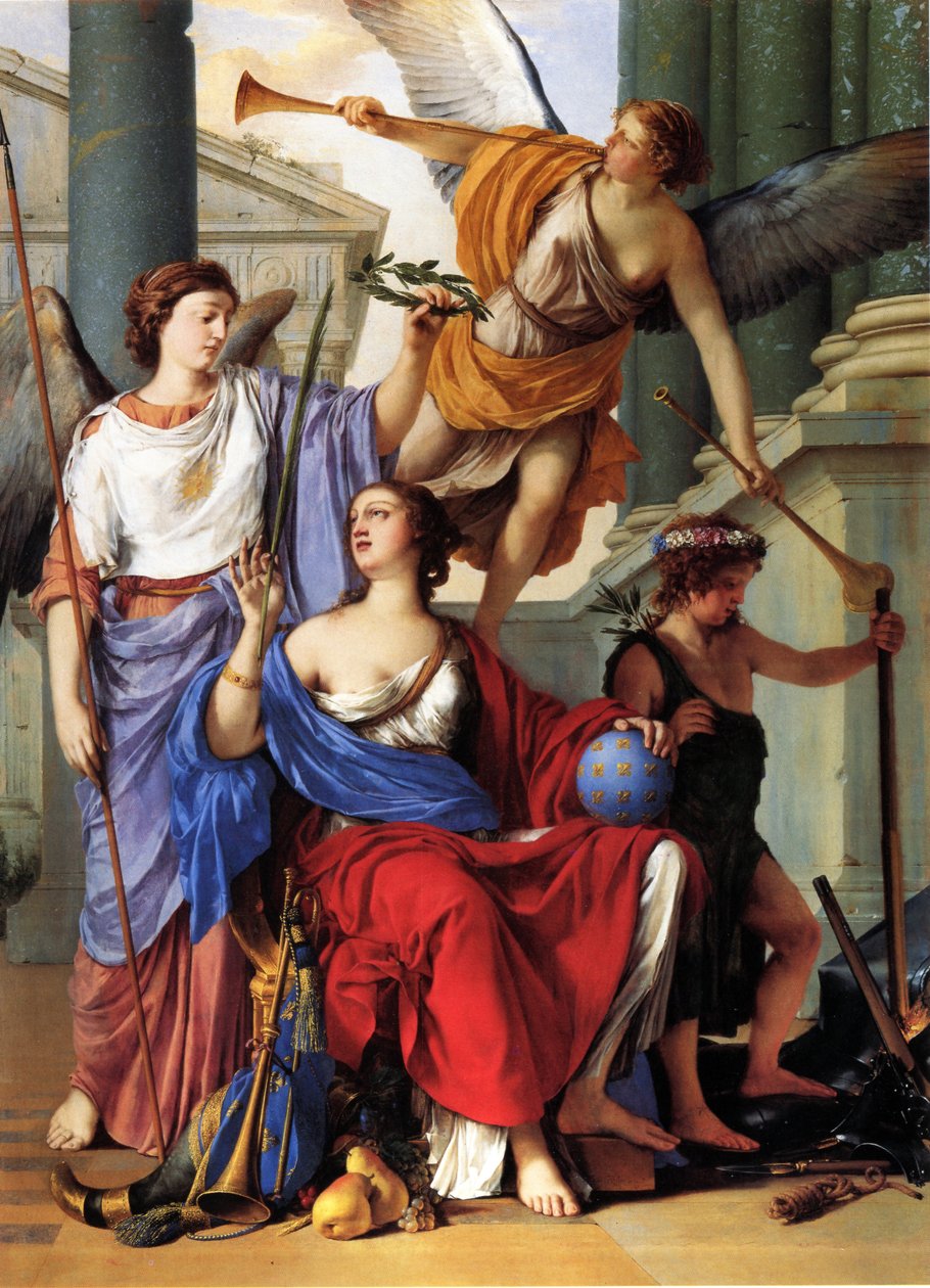 Anne Of Austrian valtakunnan allegoria tekijältä Laurent de la Hyre