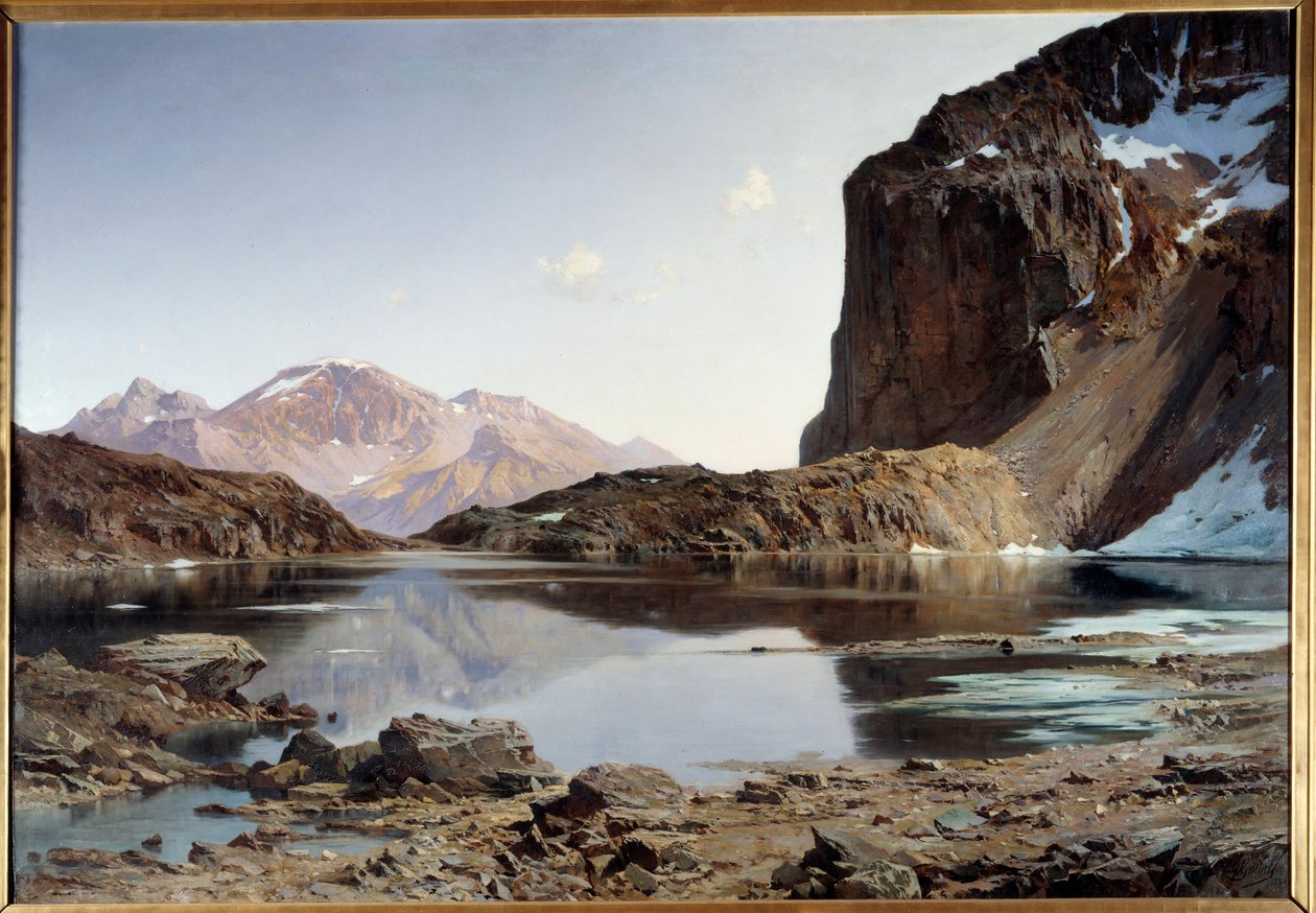 Eychauda-järvi Alpeilla. Laurent Guetalin (1841-1892) maalaus tekijältä Laurent Guétal