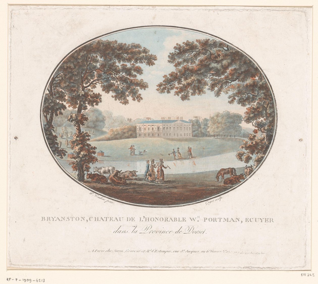 Näkymä Sir William Portmanin maalaistalosta Bryanstonissa Bryanston, Chateau de l