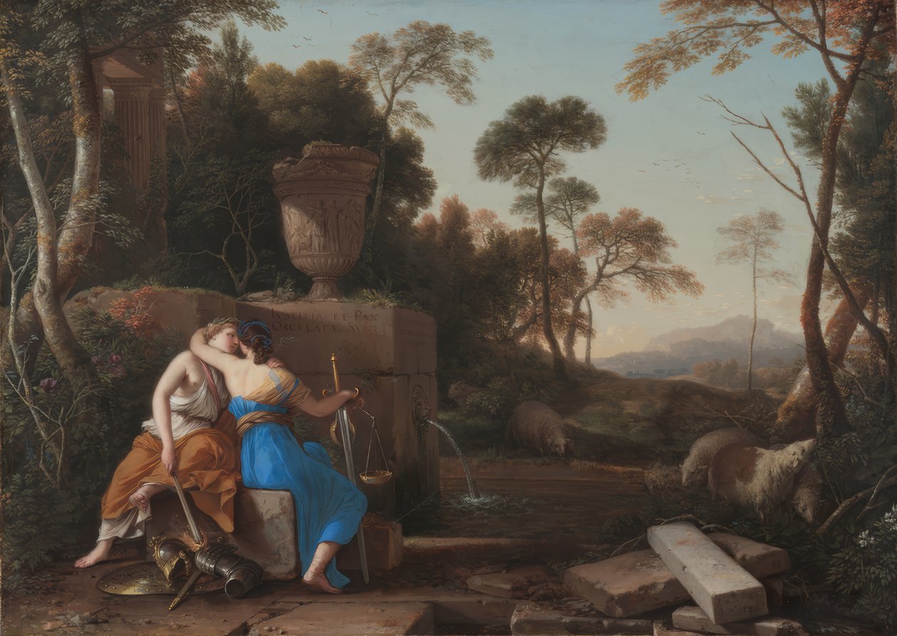 Laurent de La Hyre / "Rauhan ja oikeuden suudelma", 1654. tekijältä Laurent de La Hire