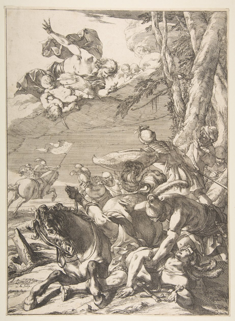Pyhän Paavalin kääntyminen, n. 1637. tekijältä Laurent de la Hyre