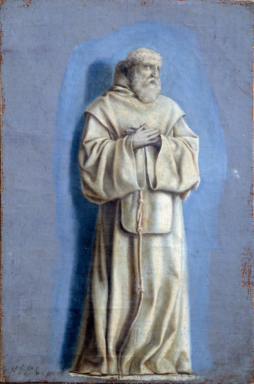Saint Francois de Paule (1416-1507), Minimes-ritarikunnan perustaja Laurent de La Hyren (1606-1656) camaieu-maalaus kankaalle 1600-luvun su. 0,36 x 0,23 m Pariisi. Louvren taidemuseo tekijältä Laurent de la Hyre