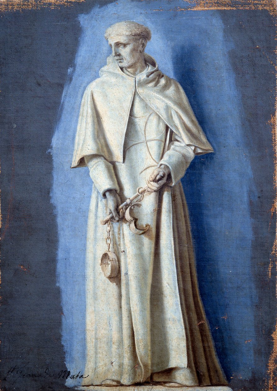 Saint Jean De Matha seisomassa pitelee ketjuja Laurent de La Hyren (1606-1656) maalaus camaieu-kankaalle 1600-luvun su. 0,33 x 0,23 m Pariisi. Louvren taidemuseo tekijältä Laurent de la Hyre