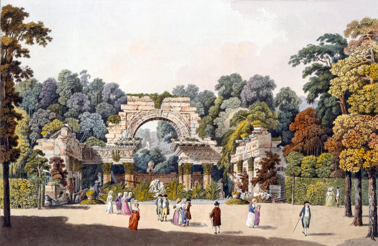 Rauniot Schönbrunnin palatsin puutarhassa, Wien, 1790-luku tekijältä Laurenz Janscha