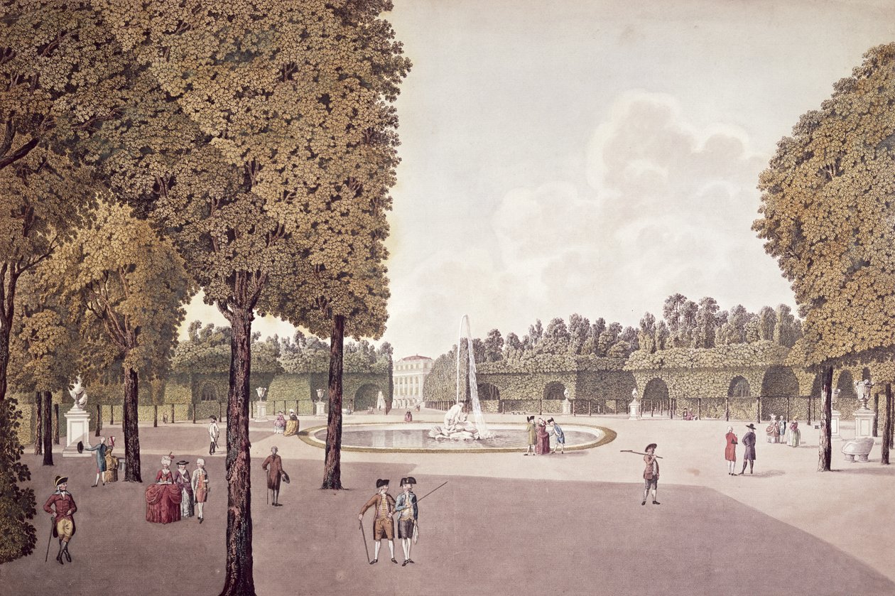 Schonbrunnin puutarha, kaiverrus Johann Ziegler (n. 1750-1812) tekijältä Laurenz Janscha