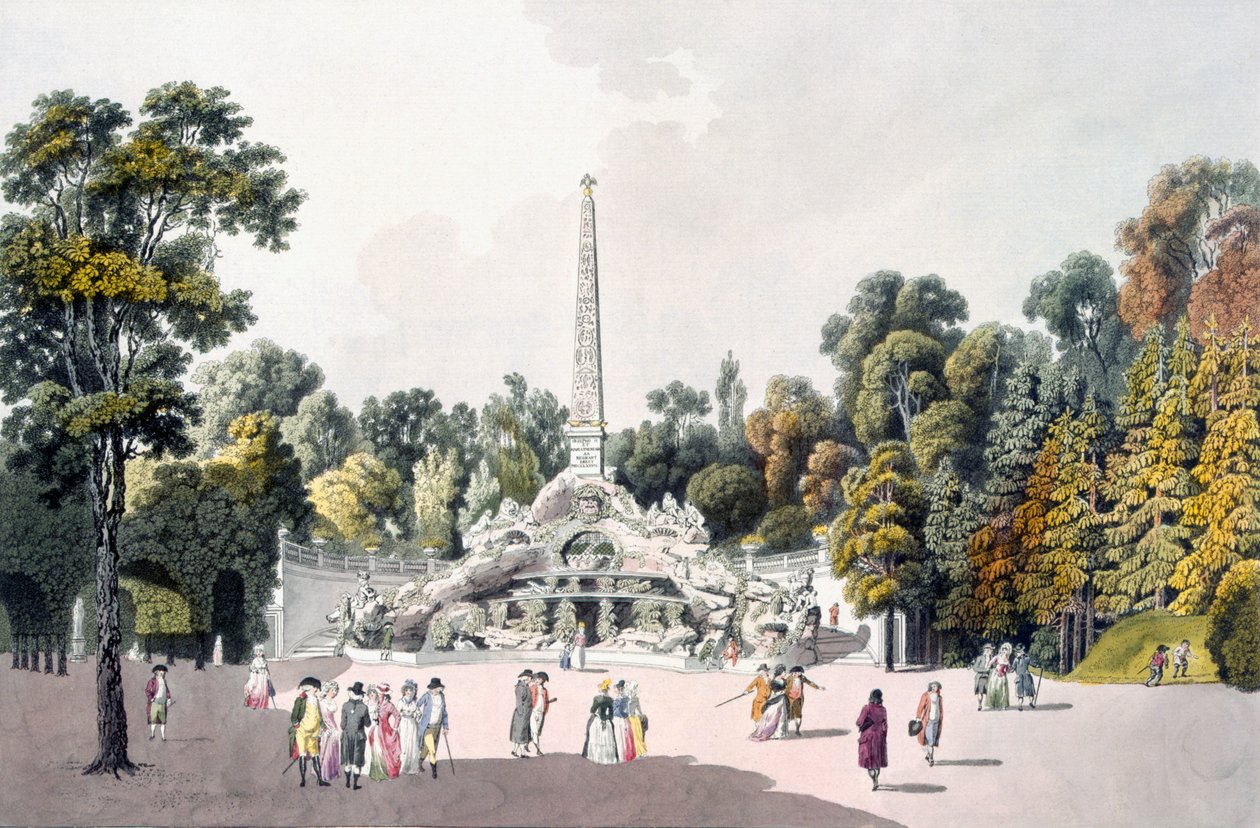 Näkymä puutarhaan Schönbrunnin palatsissa, Wienissä, 1790-luku tekijältä Laurenz Janscha
