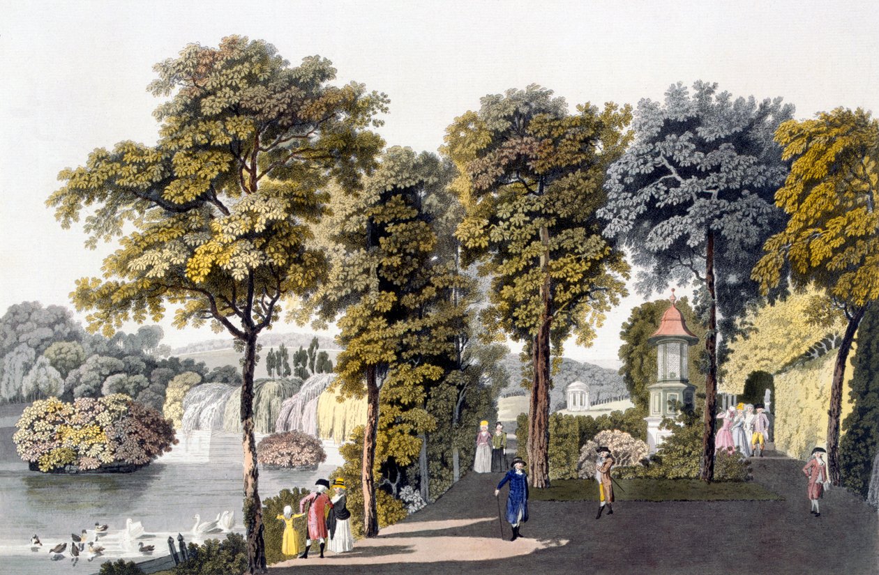Näkymä puistoon Neu-Waldegissa, Dornbachissa, Wienissä, 1792 tekijältä Laurenz Janscha