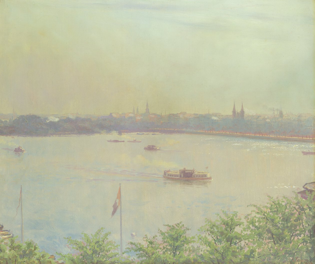Näkymä Alster-järvelle, 1894 tekijältä Laurits Regner Tuxen