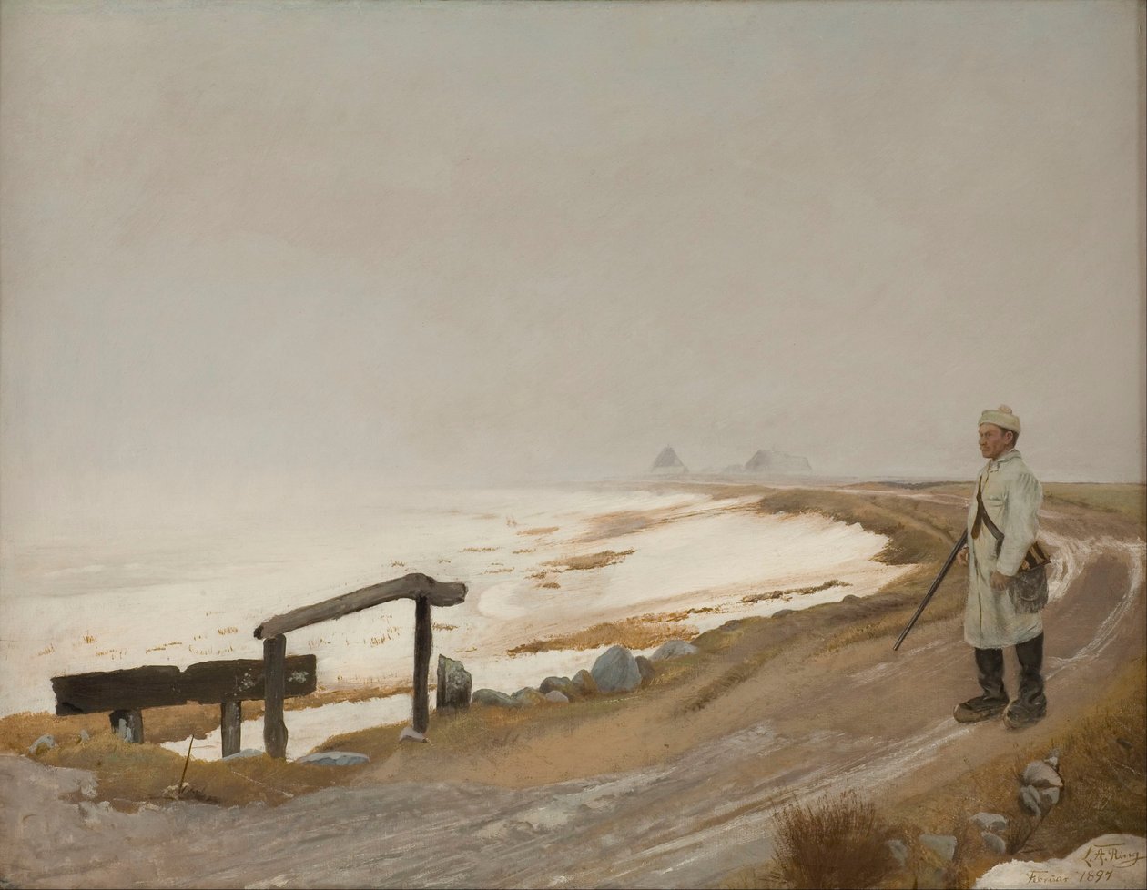 Sumuinen talvipäivä. Karrebæksminde tekijältä Laurits Andersen Ring