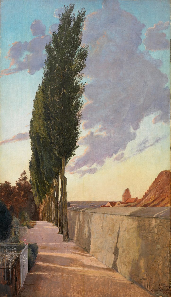 Maisema poppelien kanssa. Syyskuun ilta, 1895. tekijältä Laurits Andersen Ring