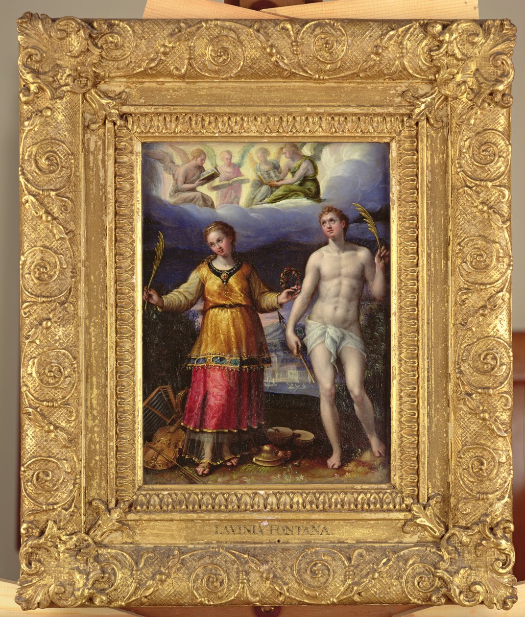 St.Sebastian ja St.Cecilia (öljy kuparille) tekijältä Lavinia Fontana