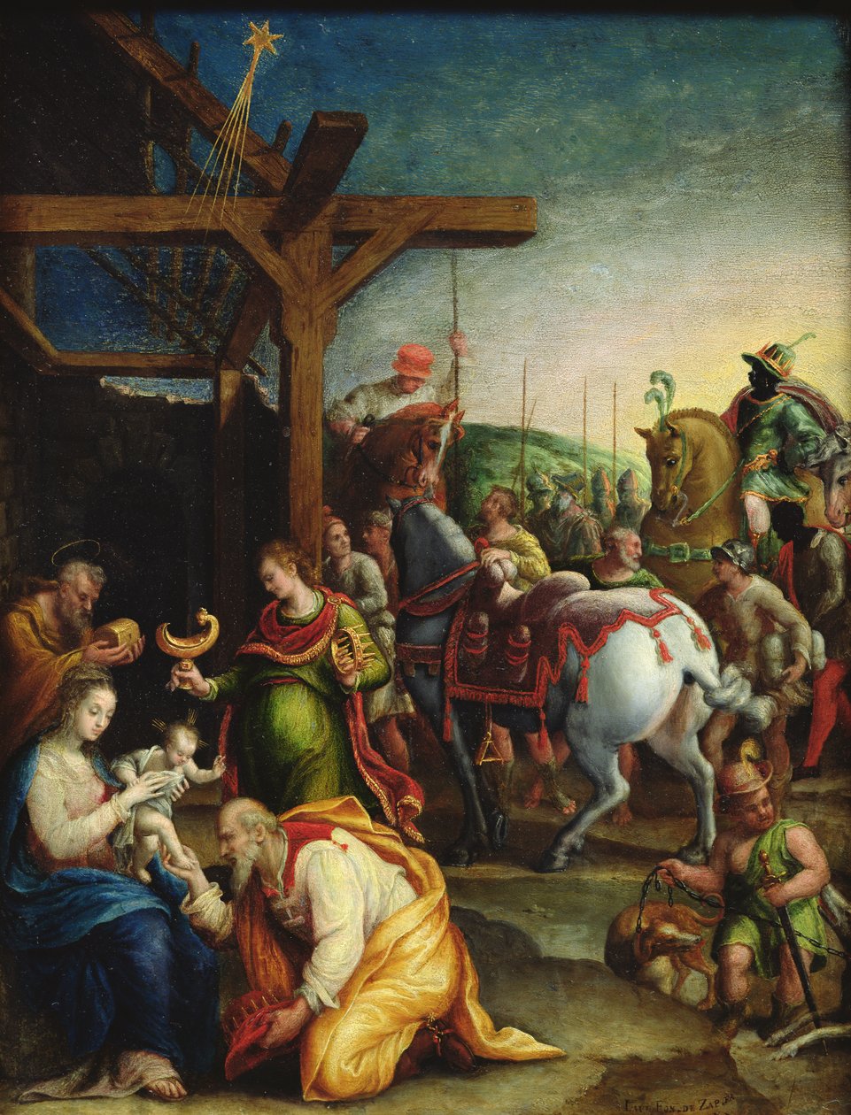 The Adoration of the Magi, 1500-luvun loppu (öljy kuparille) tekijältä Lavinia Fontana