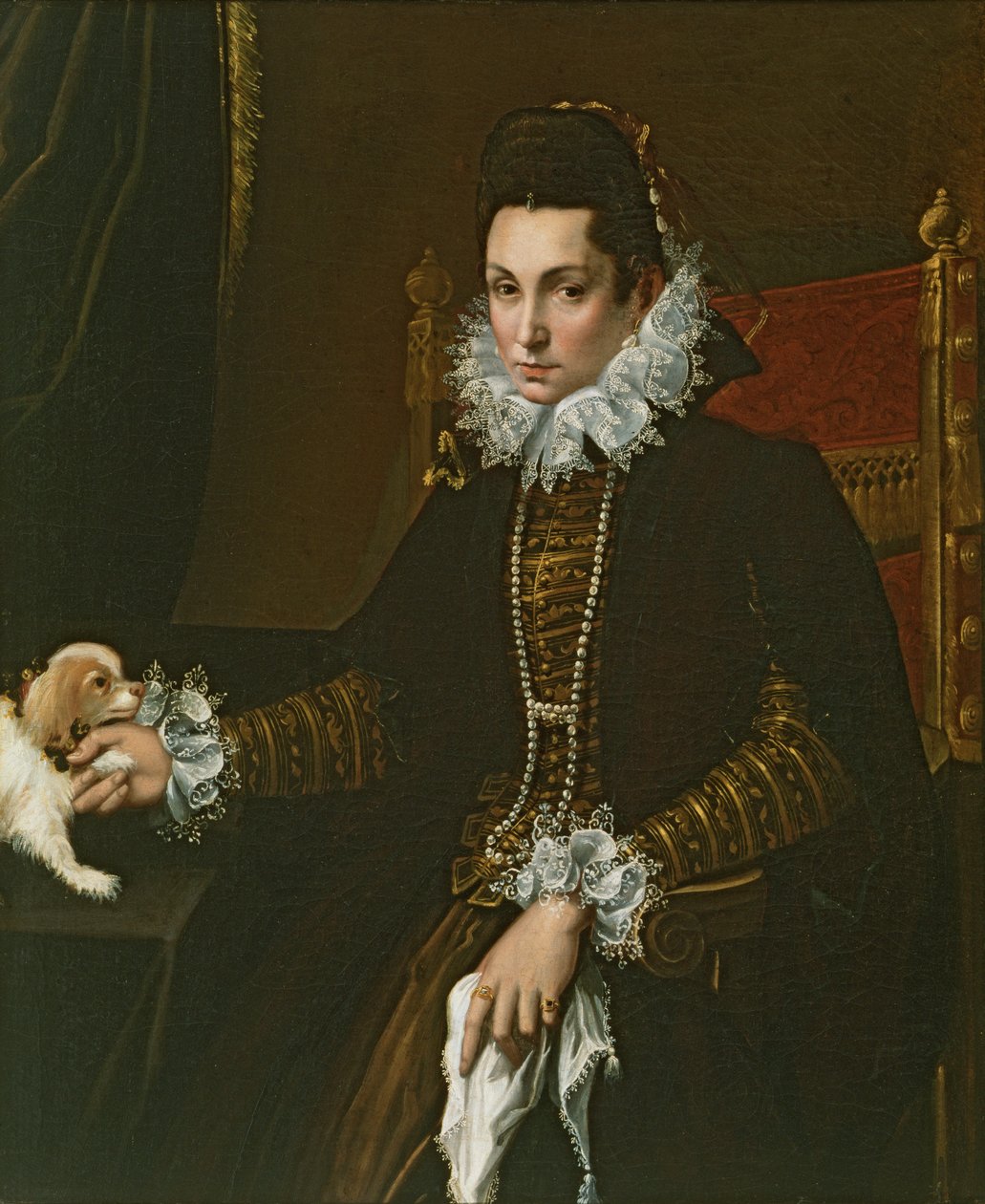Muotokuva Ginevra Aldrovandi Hercolani leskenä, 1590-luvun loppupuoli tekijältä Lavinia Fontana