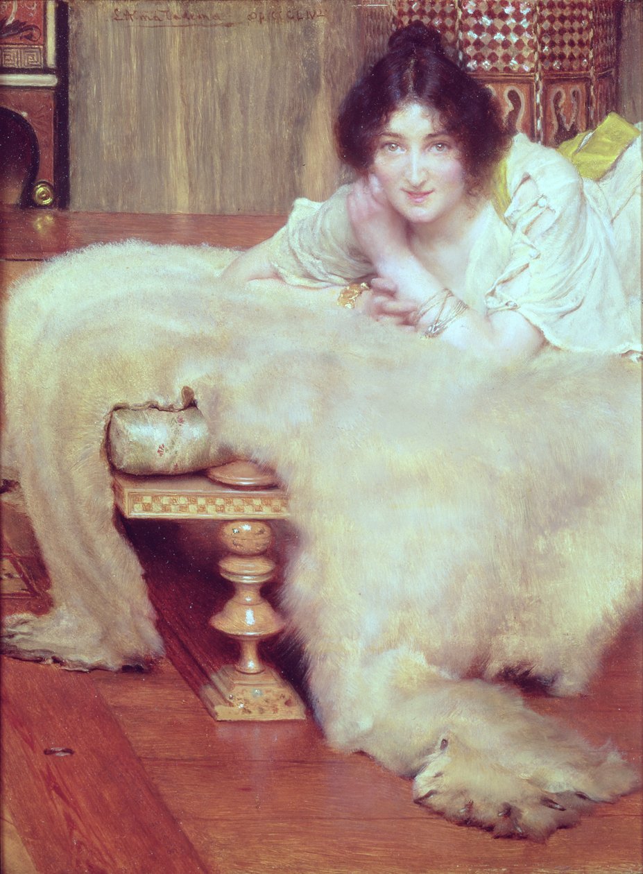 Kuuntelija: Karhumatto, 1899 tekijältä Lawrence Alma Tadema