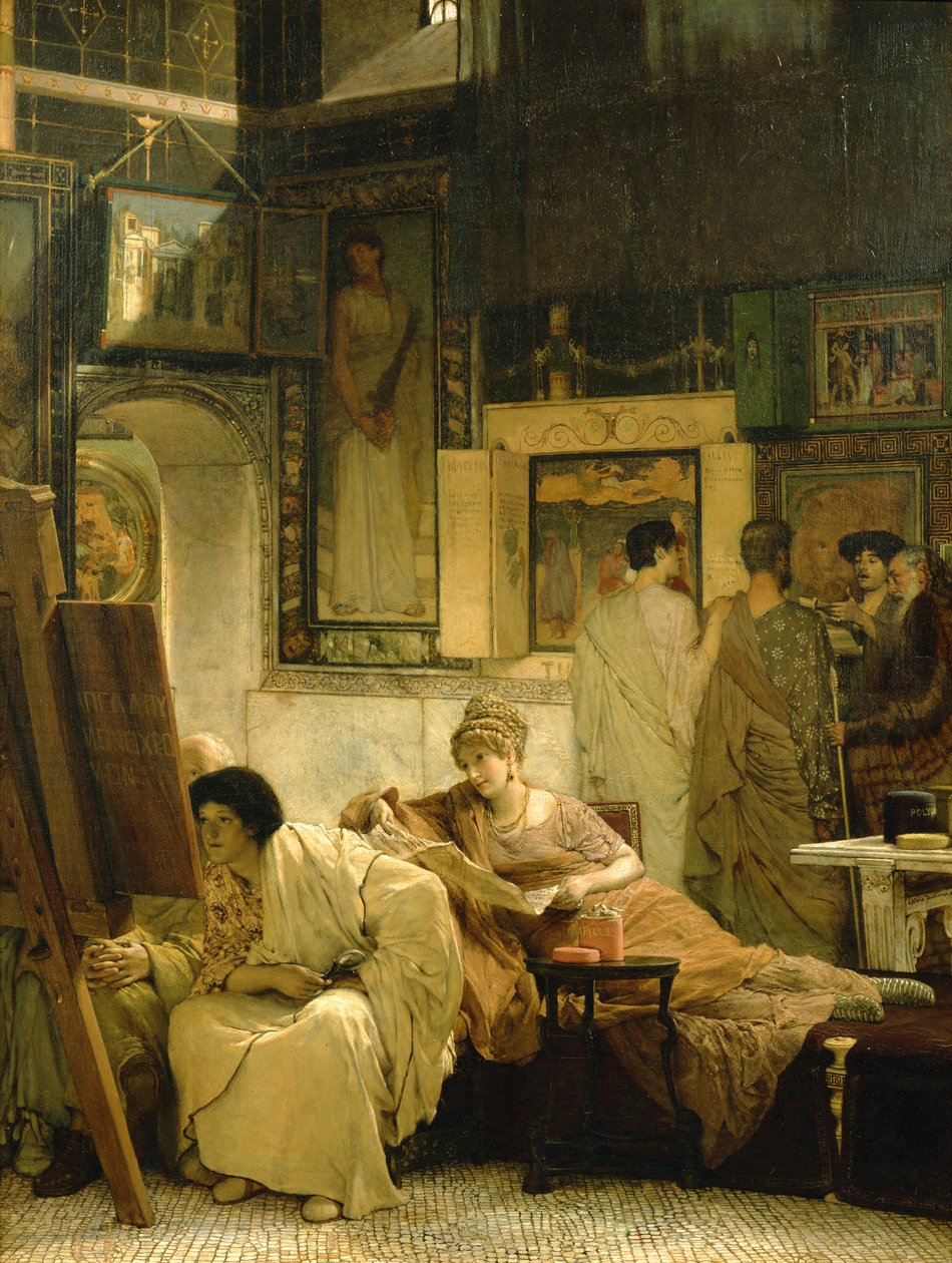 Huonekalut ja erilaiset esineet 1100- ja 1300-luvuilta tekijältä Lawrence Alma Tadema