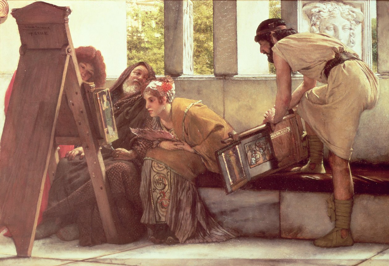 Huonekalut ja erilaiset esineet 1100- ja 1300-luvuilta tekijältä Lawrence Alma Tadema