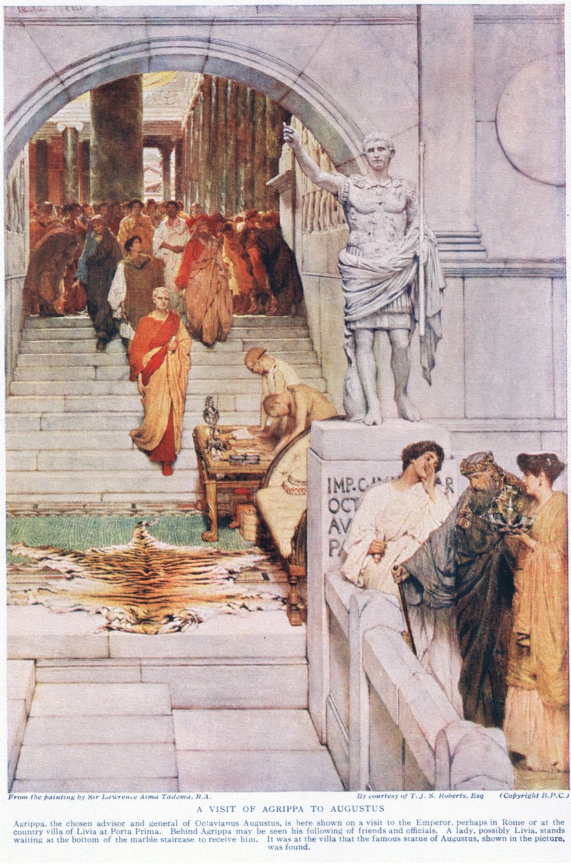 Agrippan vierailu Augustuksen luona tekijältä Lawrence Alma Tadema
