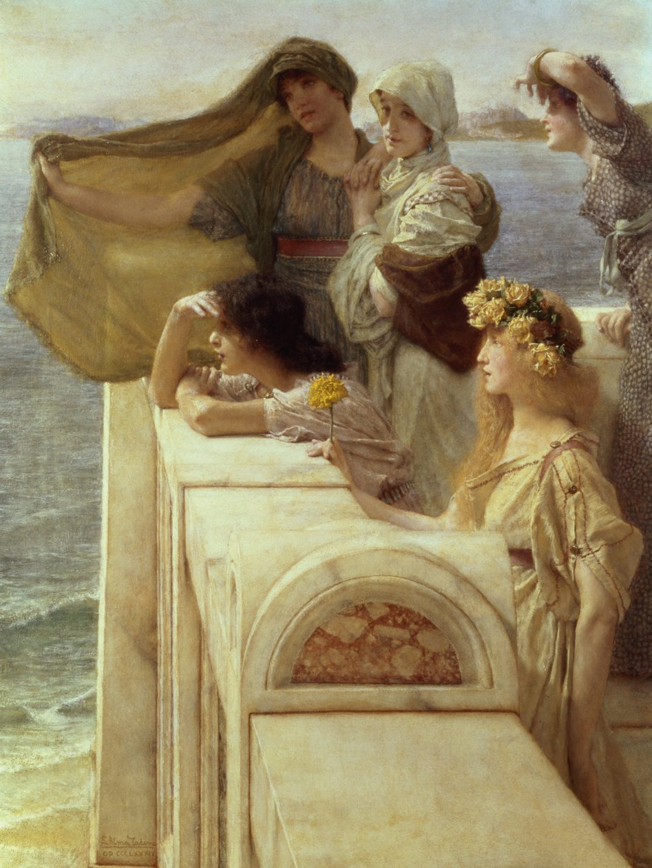 Afroditen kehdossa, 1908 tekijältä Lawrence Alma Tadema