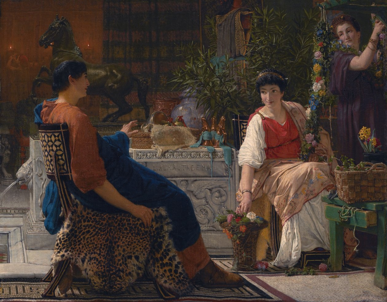 Valmistautuminen juhliin tekijältä Lawrence Alma Tadema