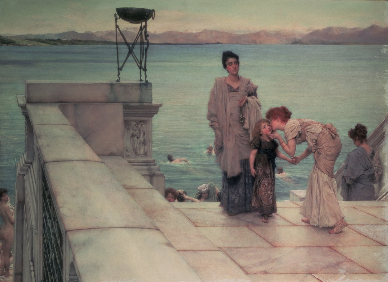 Suudelma, 1891 tekijältä Lawrence Alma Tadema
