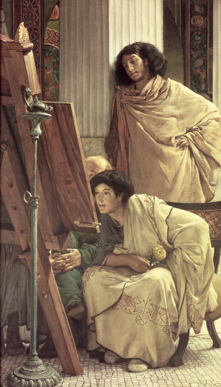 Vierailu studioon, 1873 tekijältä Lawrence Alma Tadema