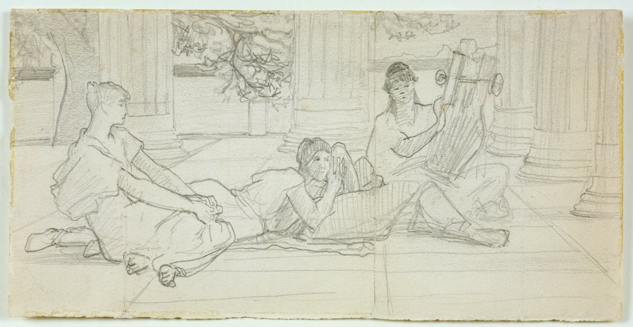 Ensimmäinen käsite Homeroksen lukemiseen n. 1884-1885 tekijältä Lawrence Alma Tadema