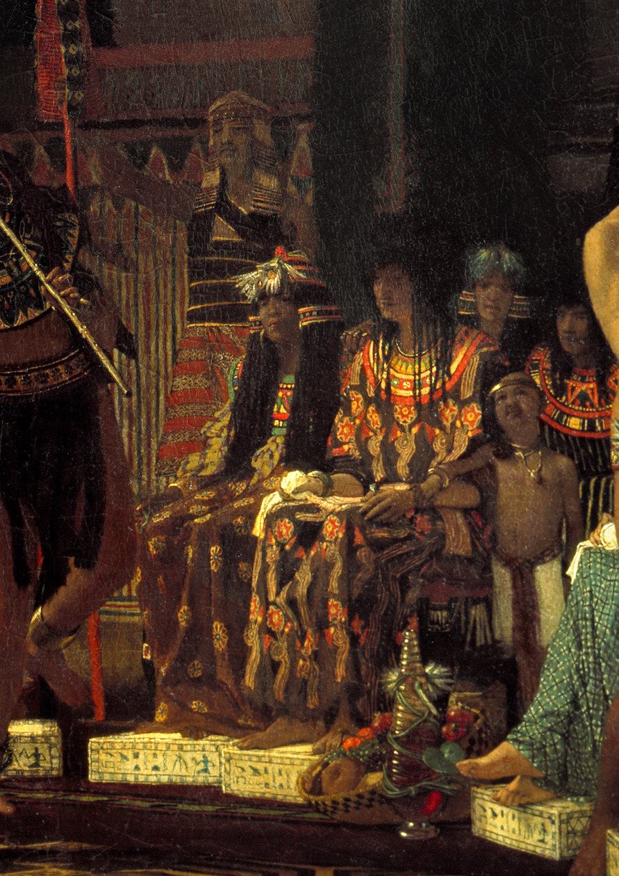 Harrastukset muinaisessa Egyptissä, 3000 vuotta sitten, 1863 öljy kankaalle yksityiskohta numerosta 408302 tekijältä Lawrence Alma Tadema