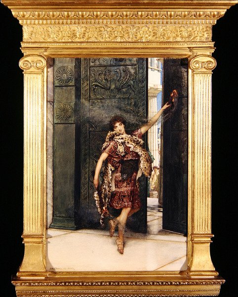 Tanssi ennen timjamia (akvarelli paperille) (katso myös 349100) tekijältä Lawrence Alma Tadema