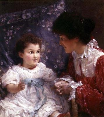 Muotokuva rouva George Lewisista ja hänen tyttärestään Elizabethista tekijältä Lawrence Alma Tadema