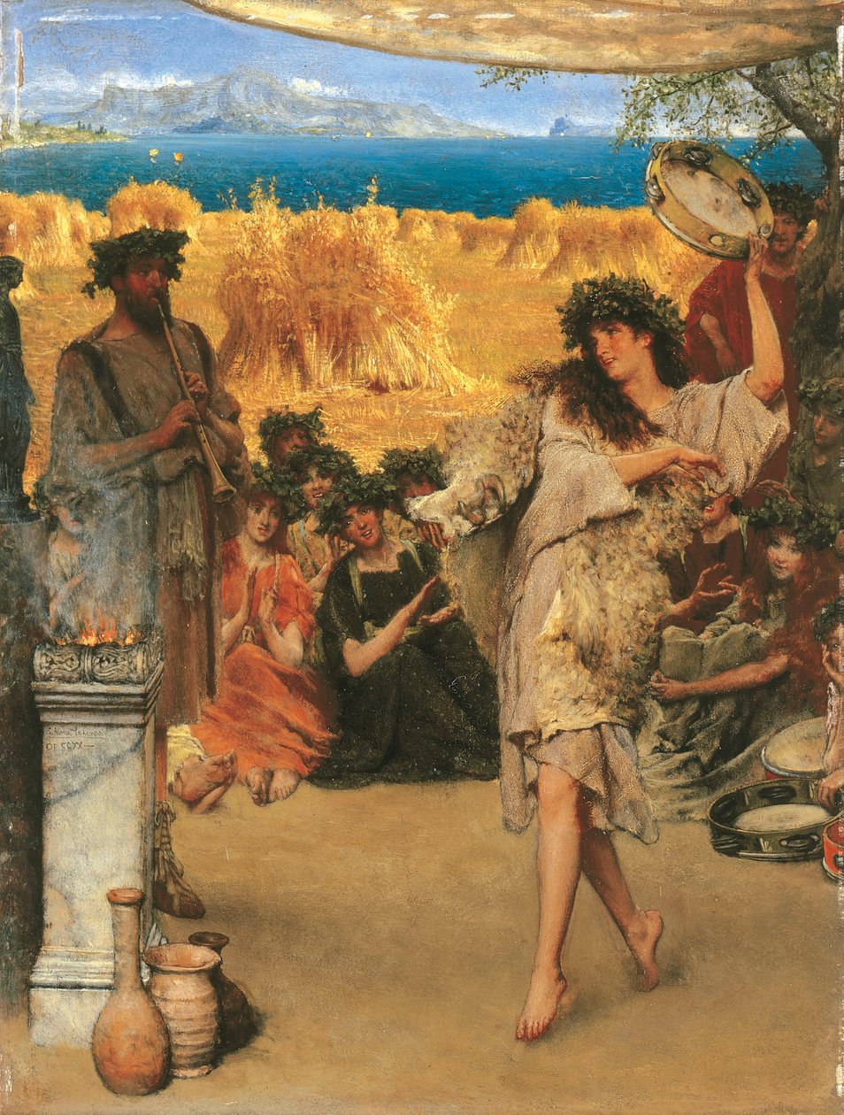 Sadonkorjuujuhla, 1880 tekijältä Lawrence Alma Tadema