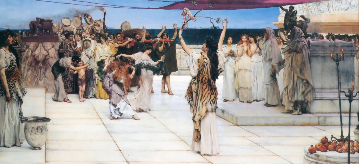 Omistus Bacchusille tekijältä Lawrence Alma Tadema
