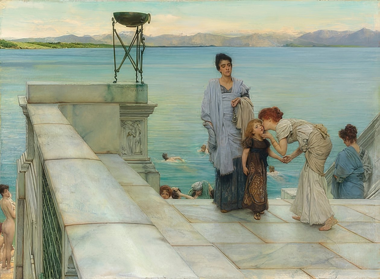 Suudelma. 1891 tekijältä Lawrence Alma Tadema