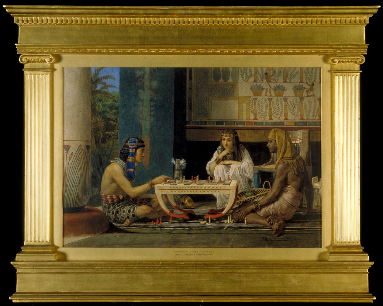 Egyptiläiset shakinpelaajat, 1865 tekijältä Lawrence Alma Tadema