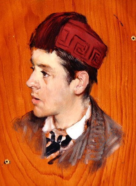 Sir Herbert Thompson, Bart., n. 1877 (öljy paneelille) tekijältä Lawrence Alma Tadema