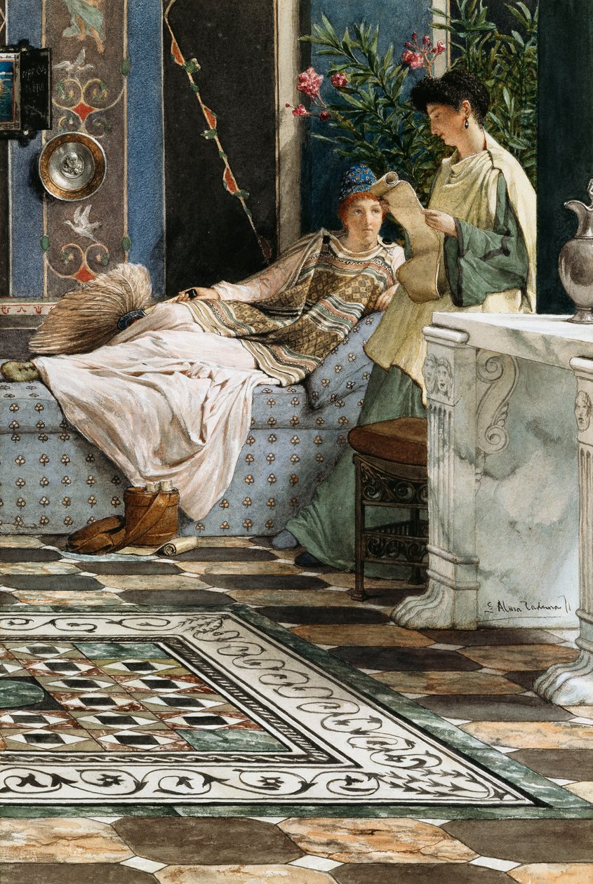 Kirje poissaolevalta, 1871 tekijältä Lawrence Alma Tadema