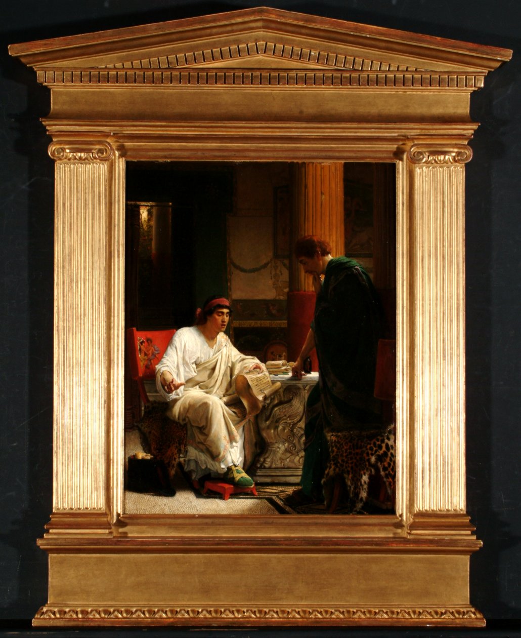 Vespasianus kuulee yhdeltä kenraaleistaan, että Titus valtasi Jerusalemin, 1866 tekijältä Lawrence Alma Tadema