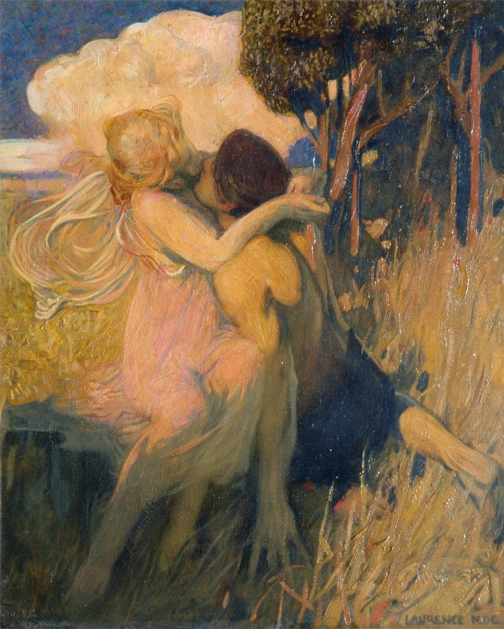 Idylli, noin 1908-11 (öljy kankaalle) tekijältä Lawrence Koe