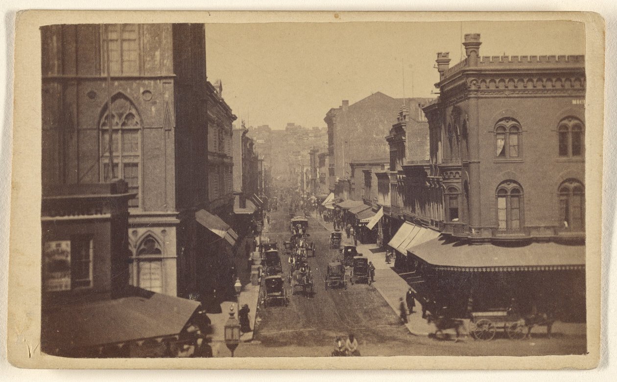 Montgomery Street alkaen Market Street; San Francisco; hetkellinen. tekijältä Lawrence and Houseworth