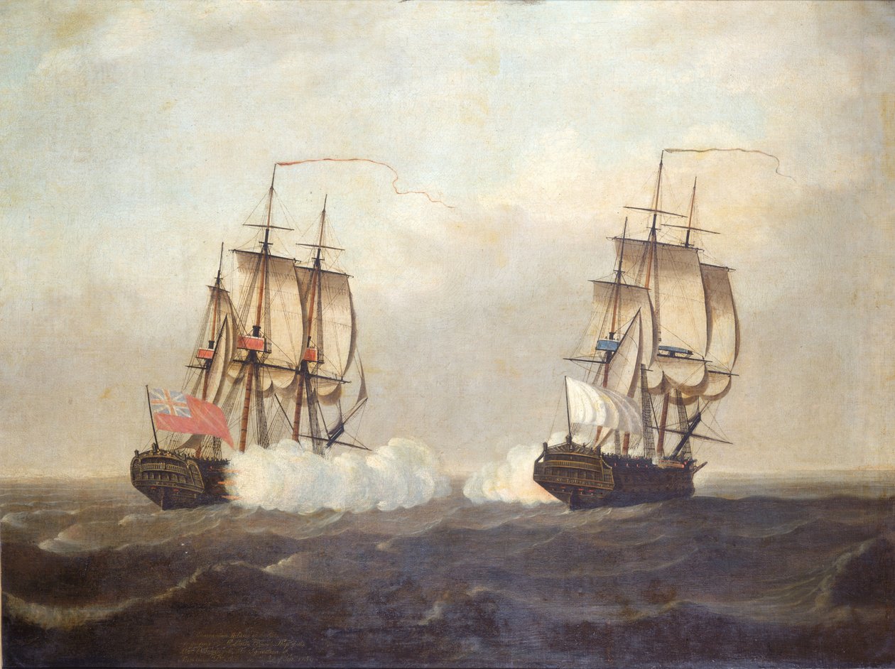 Pitt ja St Louis -aluksen yhteentörmäys, 29. syyskuuta 1758. tekijältä Lawson Dunn