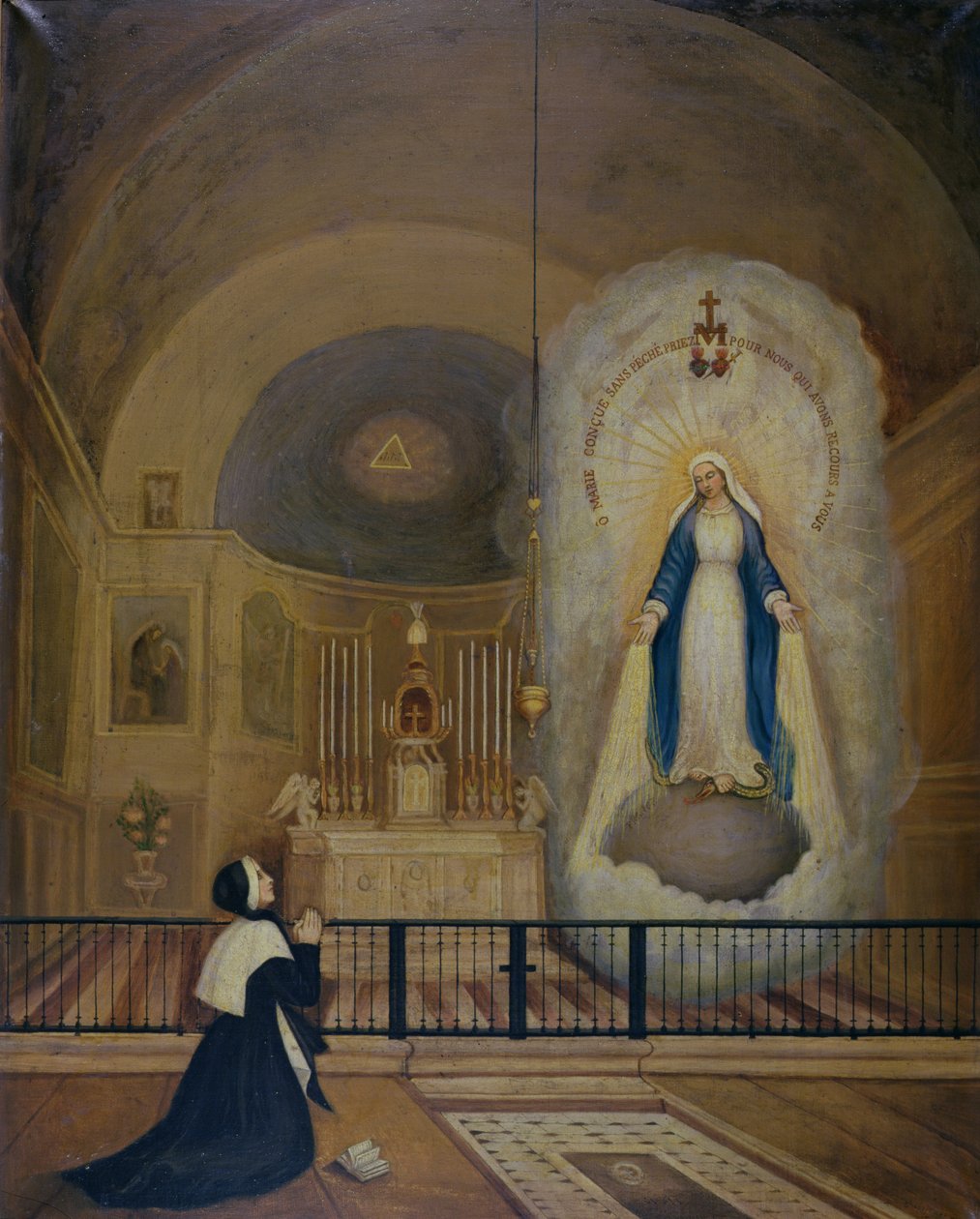 Neitsyt Marian ilmestyminen Pyhälle Katariina Laboure (1806-76) 31. heinäkuuta 1830, 1835. tekijältä Le Cerf